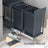 Kitchen Trash Can - 20L - Steel Frame - Double Compartments