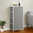 Dresser - Fabric - Light Grey and White - Slim Design with 4 Drawers