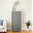 Dresser - Fabric - Light Grey and White - Slim Design with 4 Drawers