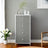 Dresser - Fabric - Light Grey and White - Slim Design with 4 Drawers