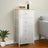 Dresser - Fabric - Light Grey and White - Slim Design with 4 Drawers