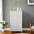 Dresser - Fabric - Light Grey and White - Slim Design with 4 Drawers