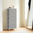 Chest of Drawers - Fabric - Light Grey and White - Tall and Slim Design with 5 Storage Drawers