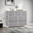 Dresser Cabinet - 7 Fabric Drawers - Metal Frame - Dove Grey