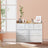 Dresser Cabinet - 7 Fabric Drawers - Metal Frame - Dove Grey
