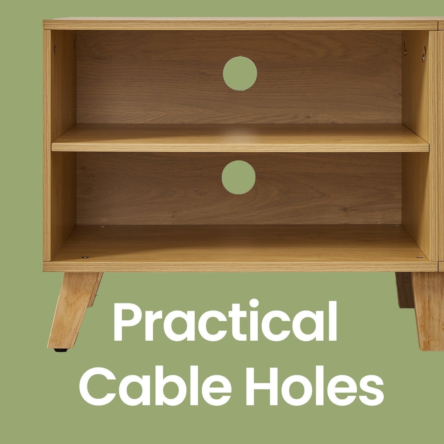 TV Cabinet - Wood - Straw Yellow - 140 cm Long