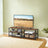 TV Stand for TV up to 70 Inches - Wood and Steel Frame - Rustic Brown