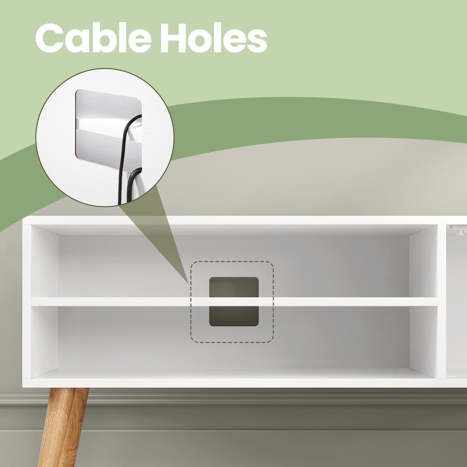 TV Stand Cabinet - Particleboard - For TVs up to 55 Inches