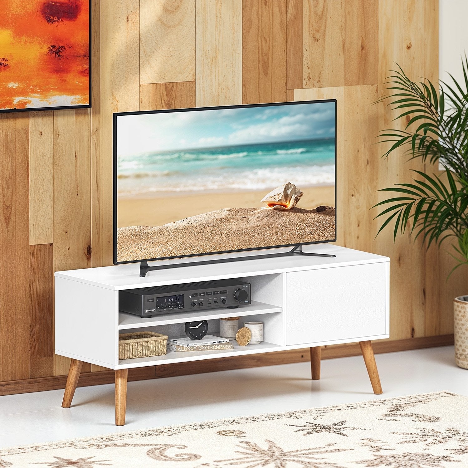 TV Stand Cabinet - Particleboard - For TVs up to 55 Inches