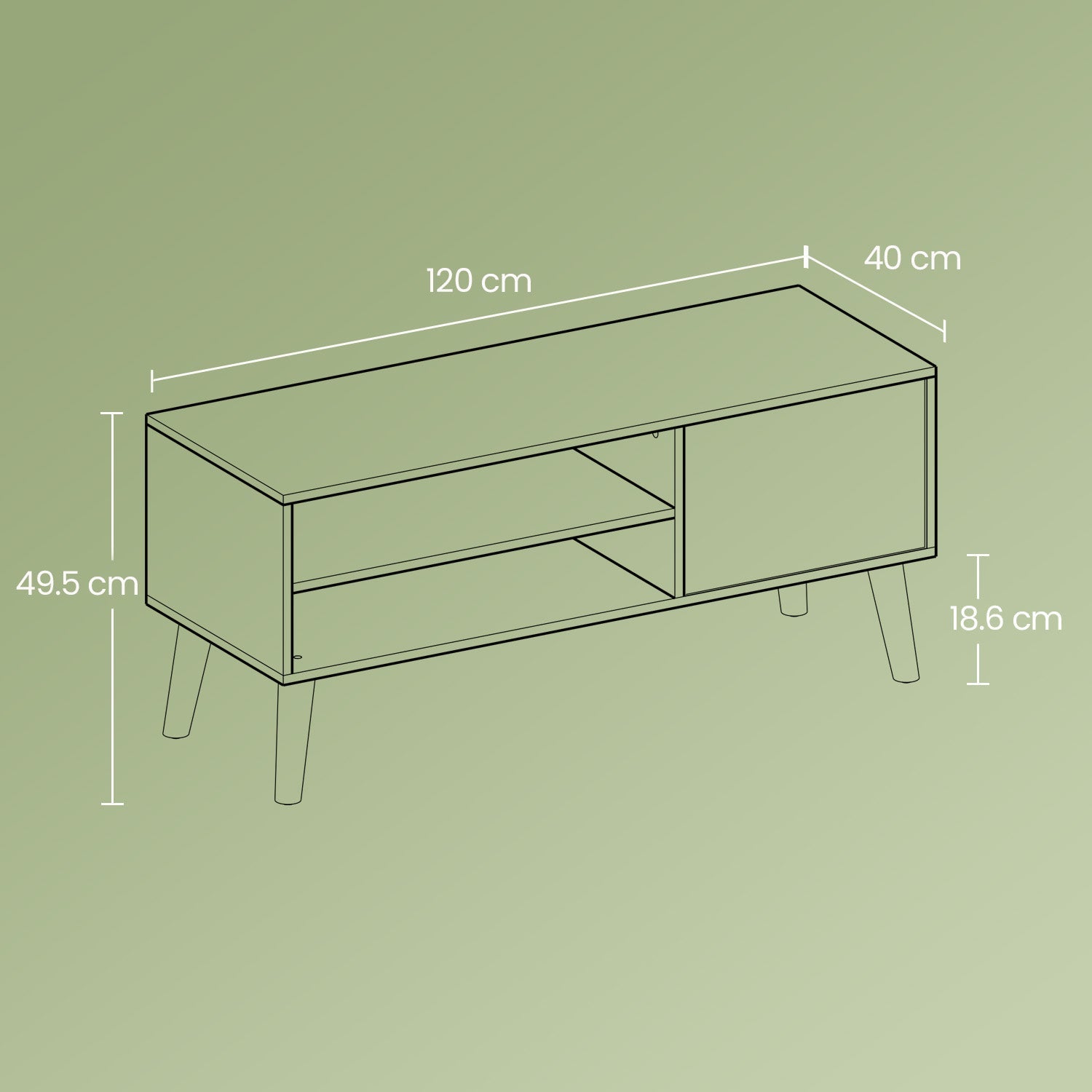 TV Stand Cabinet - Particleboard - For TVs up to 55 Inches