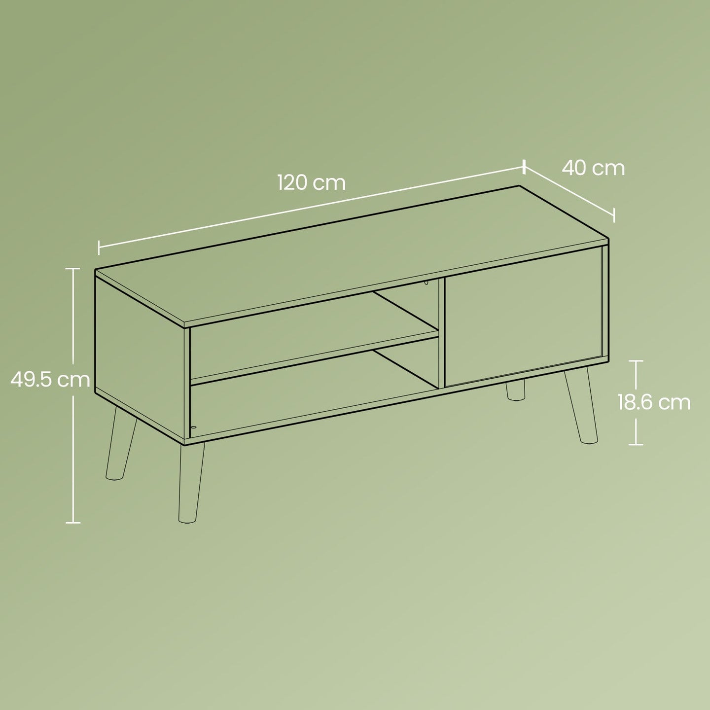 TV Stand Cabinet - Particleboard - For TVs up to 55 Inches
