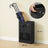 Umbrella Stand - Metal - Black - Rectangular with Removable Drip Tray and 4 Hooks