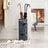 Umbrella Stand - Metal - Anthracite Grey - Square Design with Drip Tray and Hooks