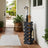 Umbrella Stand - Metal - White - Square with 4 Hooks and Removable Water Tray