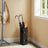 Metal Umbrella Stand - Metal - Black - Square Design with Hooks and Drip Tray