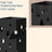 Metal Umbrella Stand - Metal - Black - Square Design with Hooks and Drip Tray