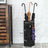 Metal Umbrella Stand - Metal - Black - Square Design with Hooks and Drip Tray
