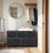 Fabric Chest of Drawers - Metal Frame - Rustic Brown and Black - Wide Storage Unit with 5 Drawers