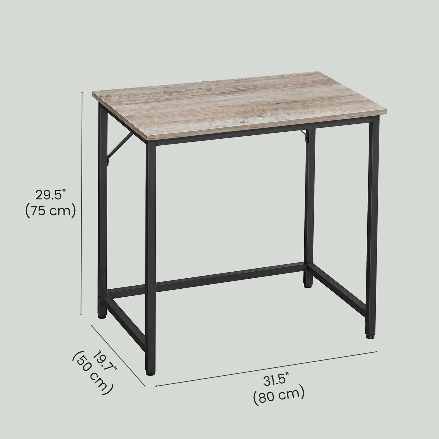 Computer Desk, for Home Study - Particleboard and Steel - Brown