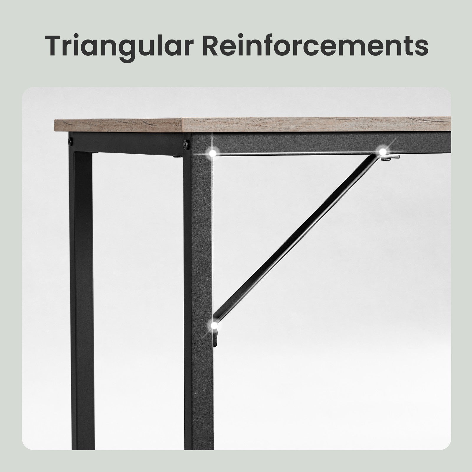 Computer Desk, for Home Study - Particleboard and Steel - Brown
