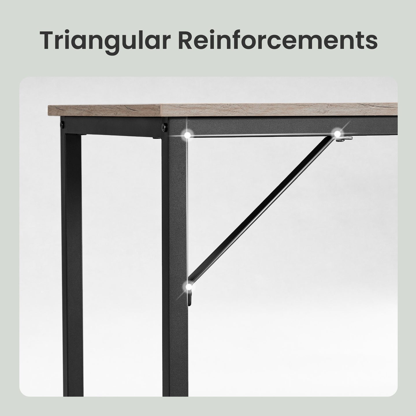 Computer Desk, for Home Study - Particleboard and Steel - Brown