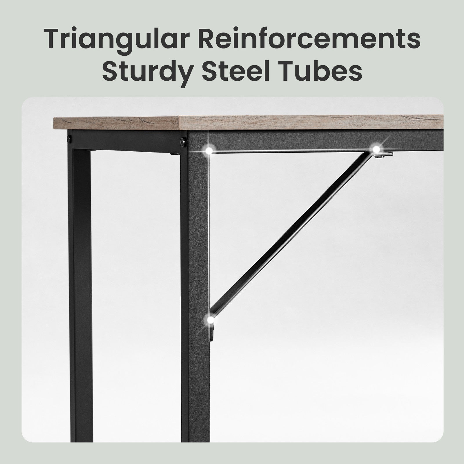 Computer Desk, for Home Study - Particleboard and Steel - Brown
