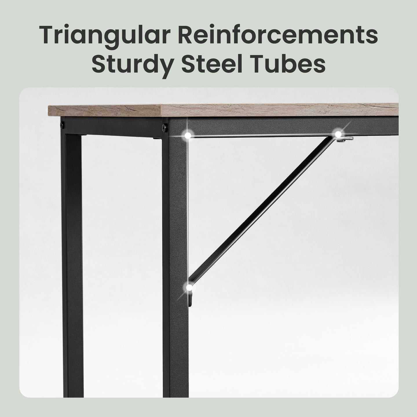 Computer Desk, for Home Study - Particleboard and Steel - Brown