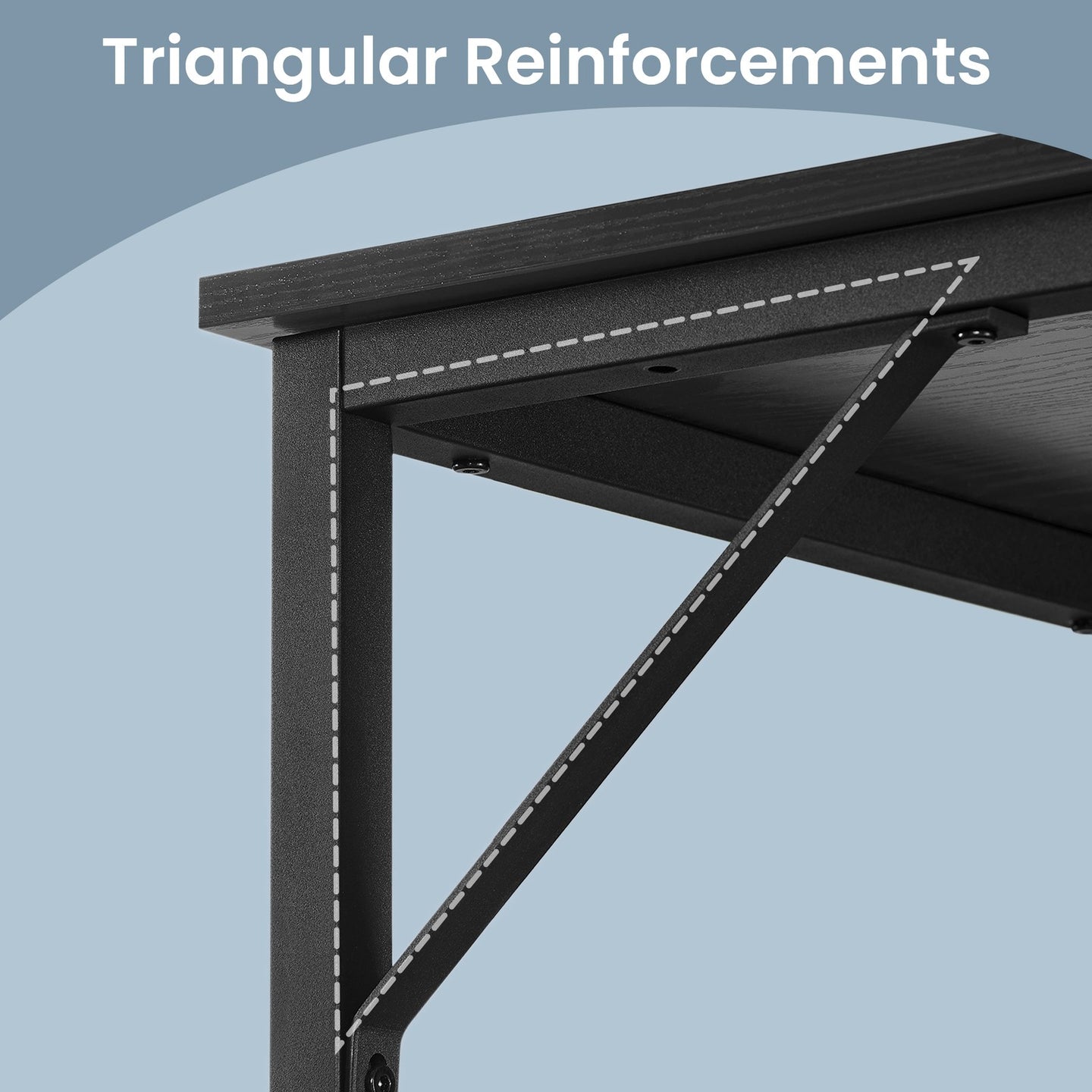 Computer Desk, for Home Study - Particleboard and Steel - Black