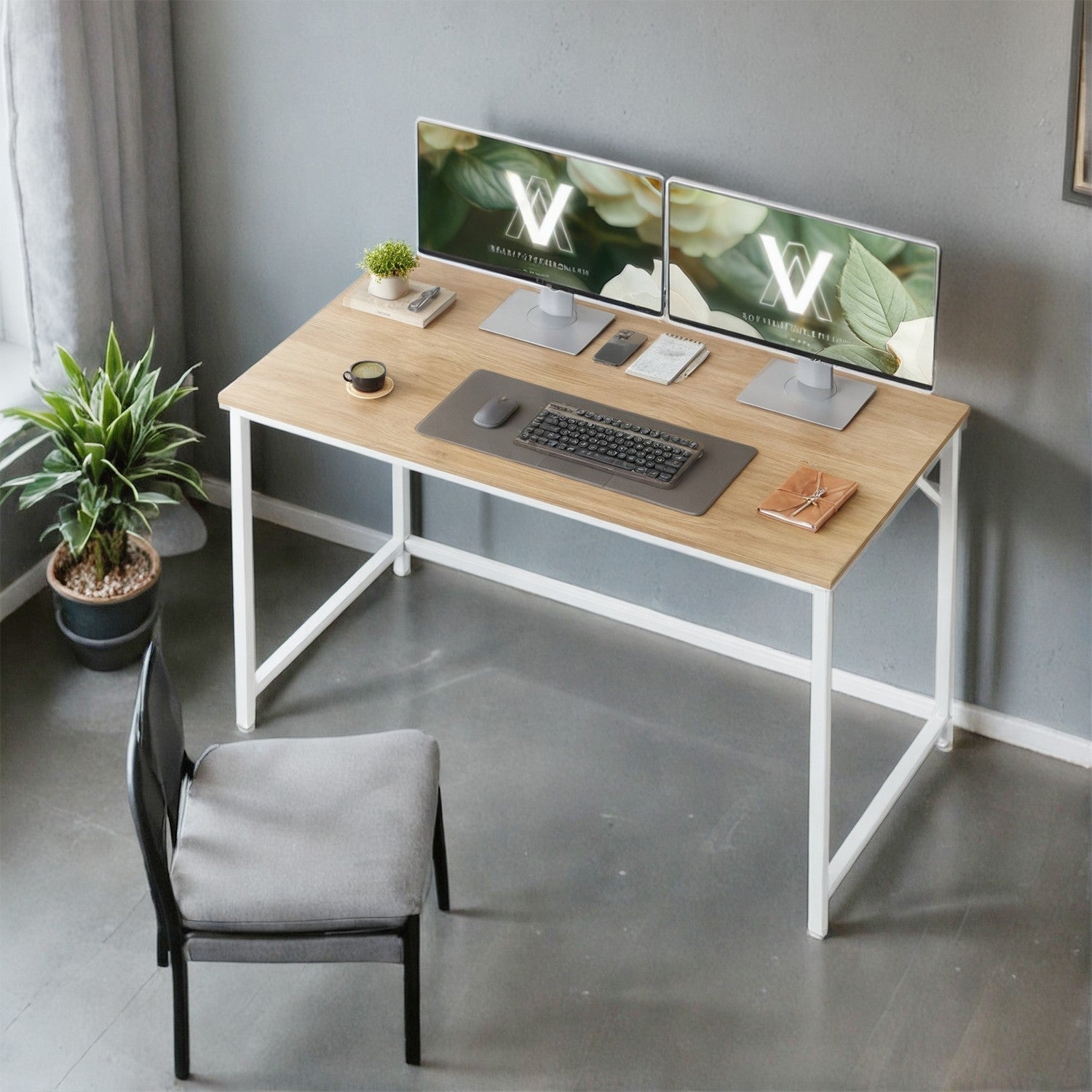 Computer Desk - Metal - Rustic Brown