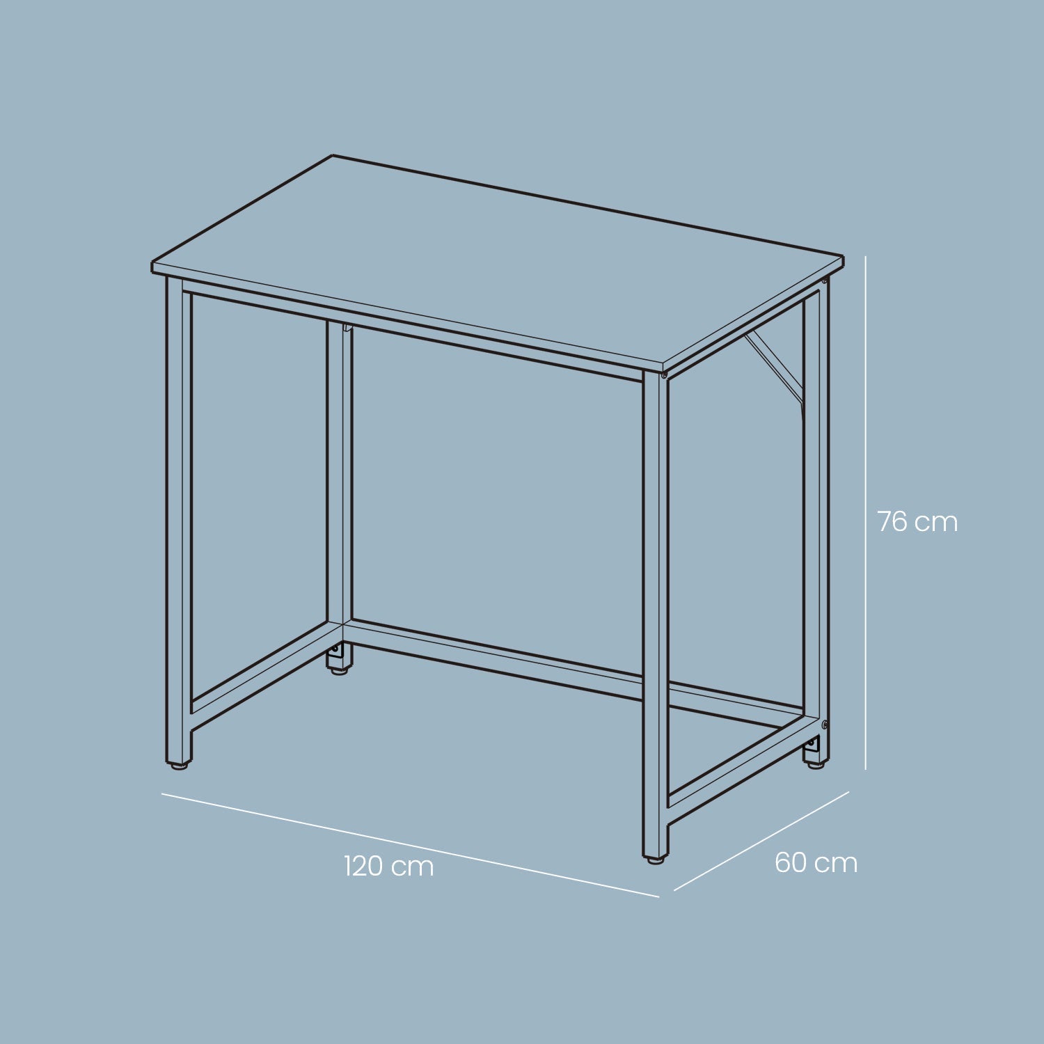 Computer Desk - Metal - Rustic Brown