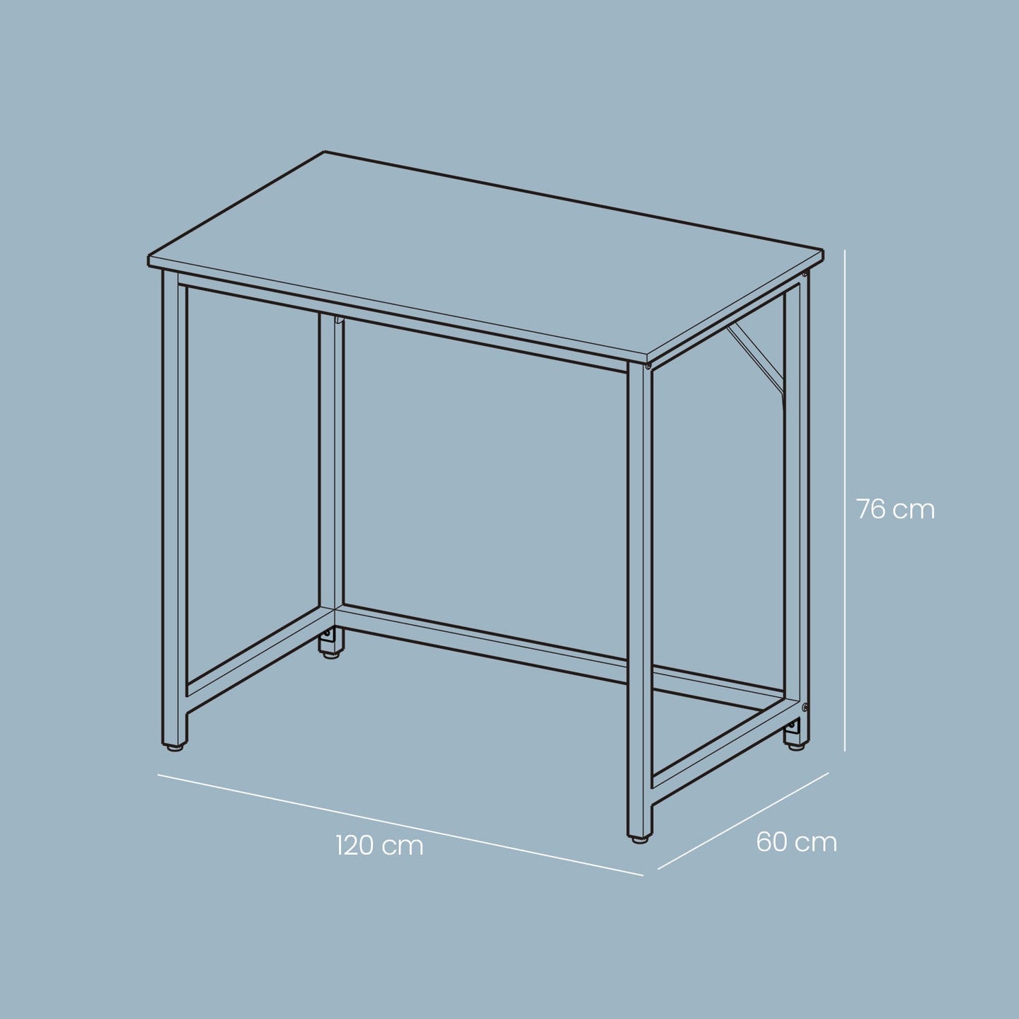 Computer Desk - Metal - Rustic Brown
