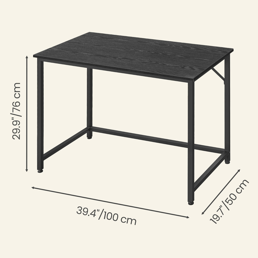 Computer Desk, for Home Study - Particleboard and Steel - Black