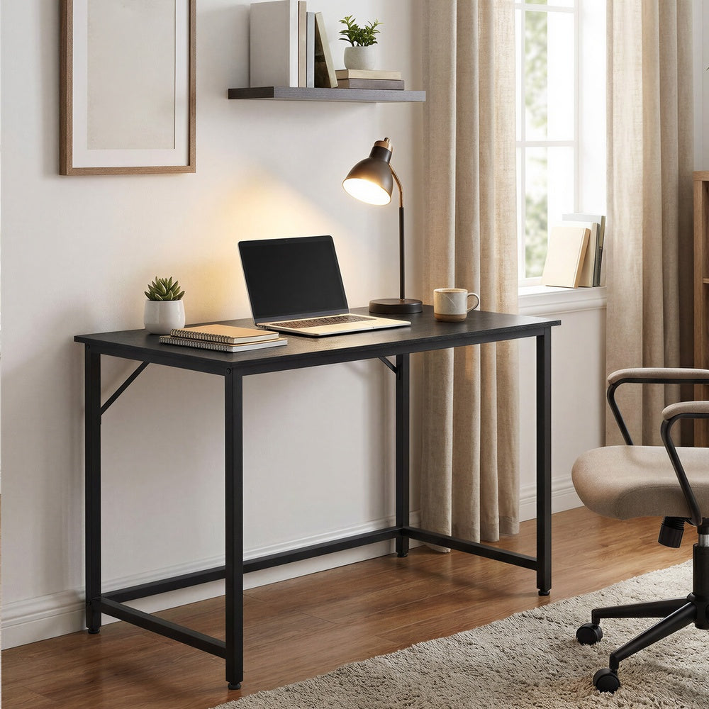 Computer Desk, for Home Study - Particleboard and Steel - Black