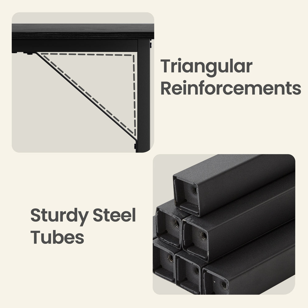 Computer Desk, for Home Study - Particleboard and Steel - Black