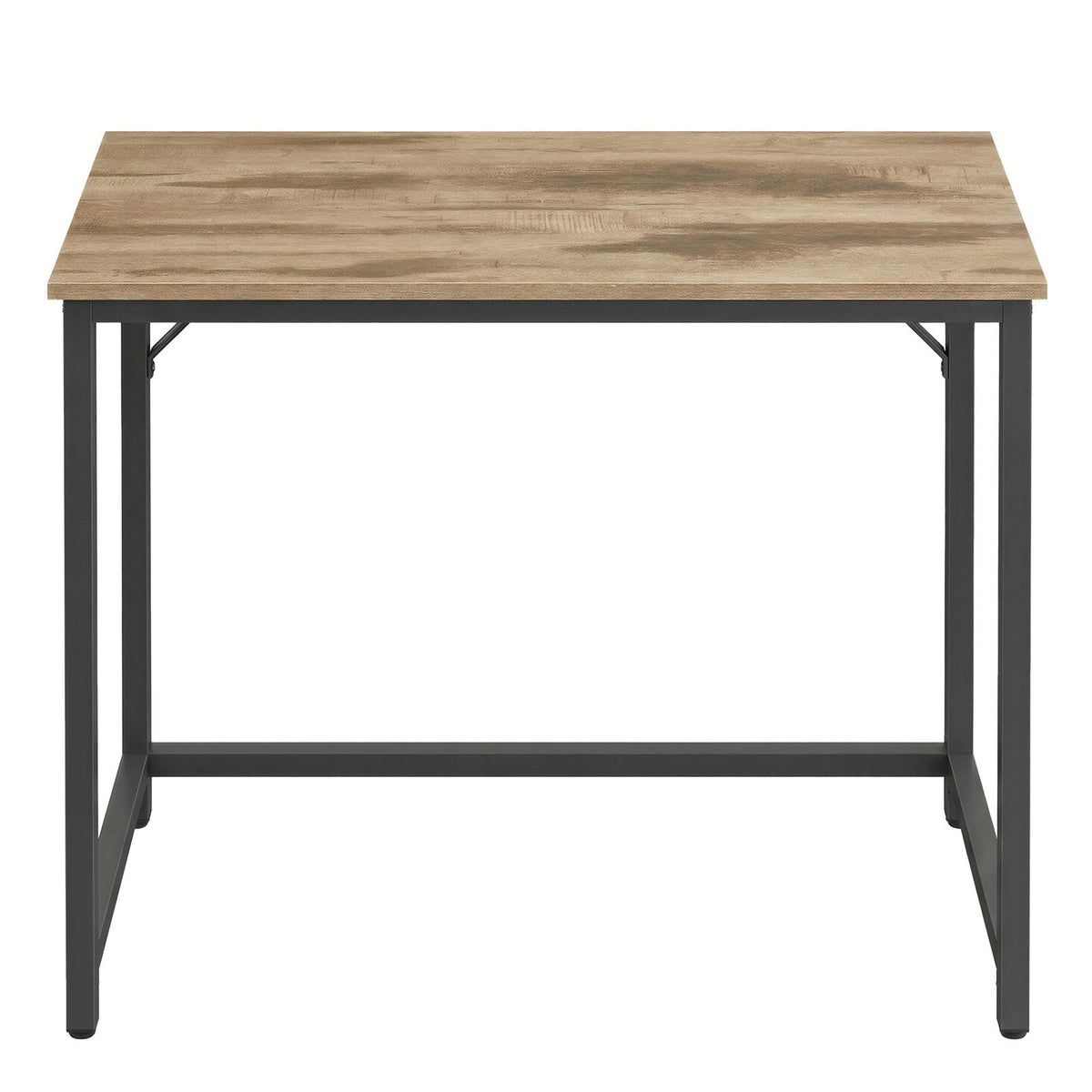 Home Office Computer Desk, for Bedroom - Wood and Steel - Brown