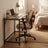 Home Office Computer Desk, for Bedroom - Wood and Steel - Brown
