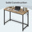 Home Office Computer Desk, for Bedroom - Wood and Steel - Brown