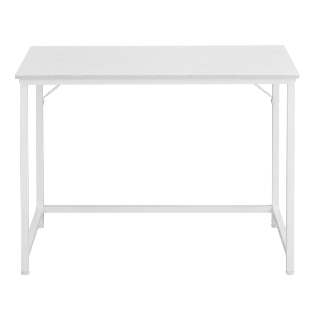 Home Office Computer Desk, for Bedroom - Wood and Steel - White