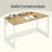 Home Office Computer Desk, for Bedroom - Particleboard and Steel - Oak