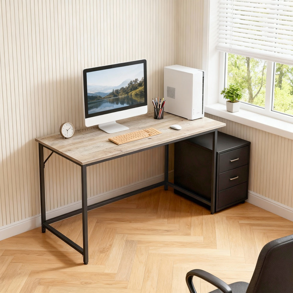Writing Desk - Particleboard and Steel - Greige