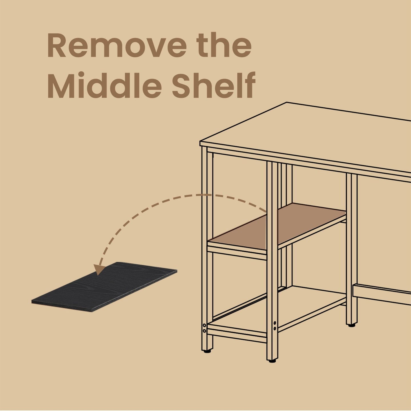 Home Office Desk - Steel - Black