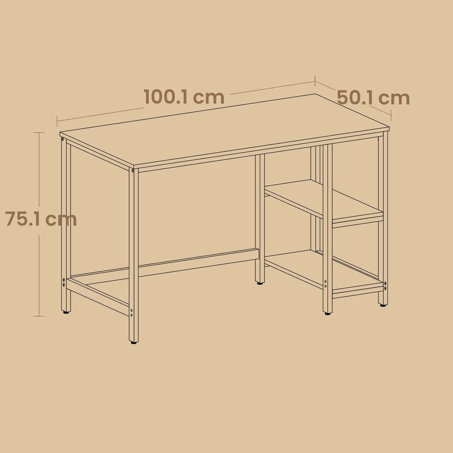 Home Office Desk - Steel - Black