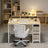 Writing Desk, Modern Computer Table - Particleboard and Steel - Beige