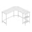 L-Shaped Writing Desk, 2 Storage Shelves - Wood and Steel - White