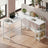L-Shaped Writing Desk, 2 Storage Shelves - Wood and Steel - White