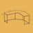 L-Shaped Corner Desk - Wood - Greige and Black
