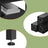 Gaming Corner Desk - MDF - Ebony Black - Built-In Power Outlets and LED Lights