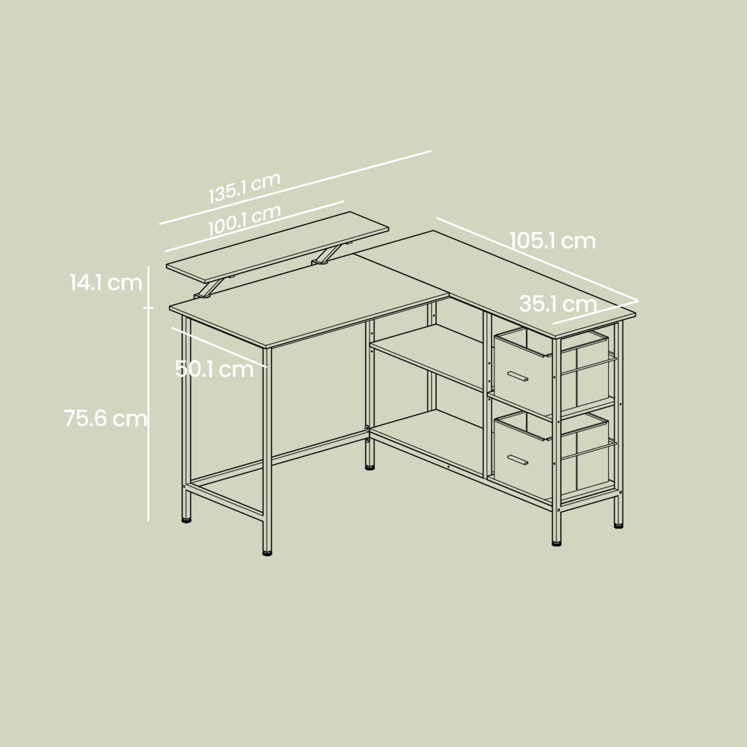 Corner Computer Desk - Wood - Brown - L-Shaped