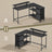 L-Shaped Gaming Desk - Wood - Black - Features Monitor Stand