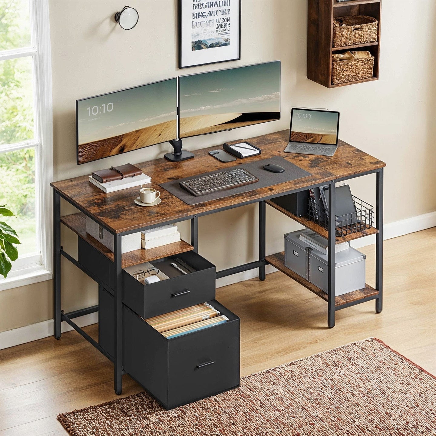 Office Computer Desk - Wood - Vintage